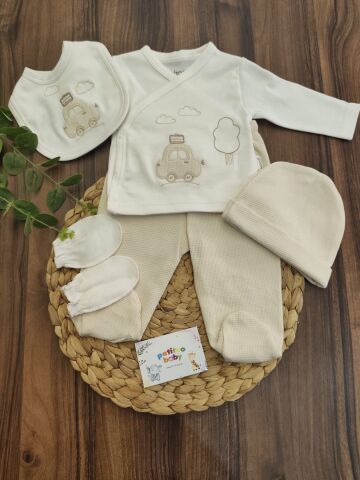 Bebitof Arabalı Erkek 5 li Hastane Çıkışı Yenidoğan Set