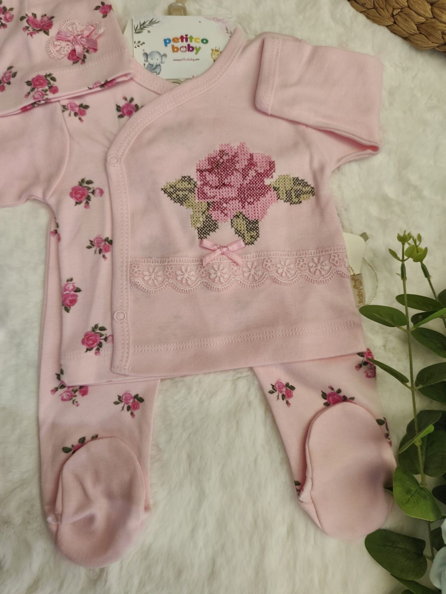 Babyim Kaneviçe Nakışlı 3 lü Kız Takım
