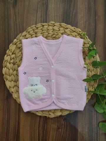 Tonton Bebe Pembe Kız Yelek 1-3 Ay