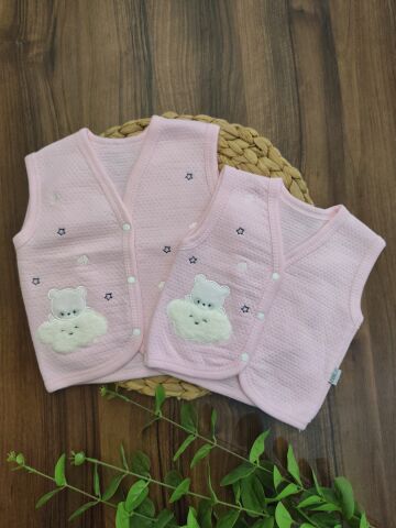 Tonton Bebe Pembe Kız Yelek 1-3 Ay