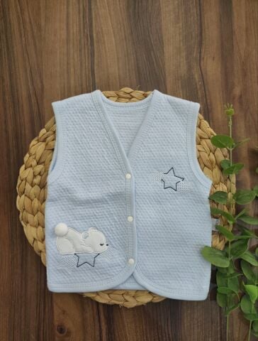 Tonton Bebe Mavi Erkek Yelek 1-3 Ay