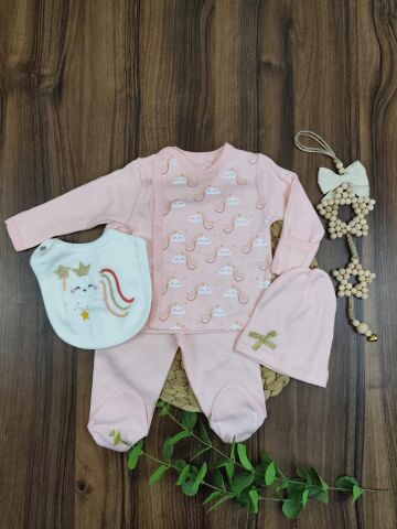 Babyim Yıldız Bsk Taçlı 4 Lü Kız Zıbın Takım