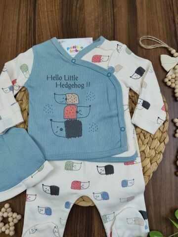 Nazar Bebe Kirpi Bakılı İnterlok Erkek Takım 0-3 ay