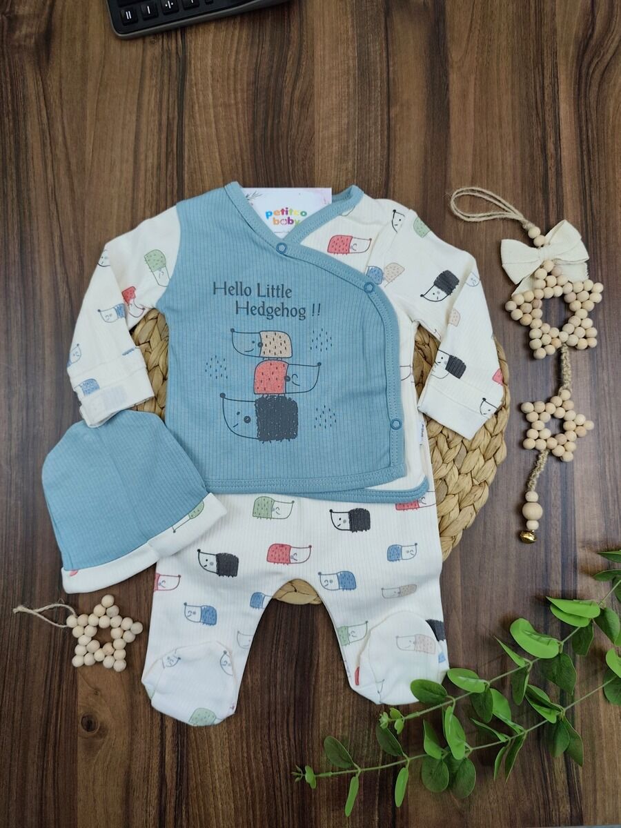 Nazar Bebe Kirpi Bakılı İnterlok Erkek Takım 0-3 ay