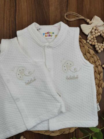 Bebitof Uğur Böceği Nakışlı BeBe Yelek 3-6 Ay