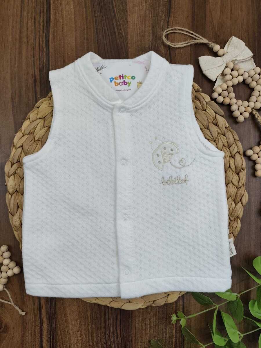 Bebitof Uğur Böceği Nakışlı BeBe Yelek 3-6 Ay