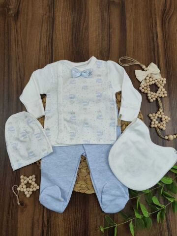 Babyim Erkek Dörtlü Zıbın Takım Yenidoğan