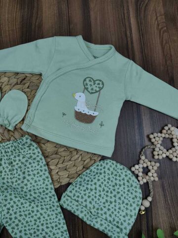 Bebitof Sepetli Ördek 5 Li Kız Yenidoğan Zıbın Set