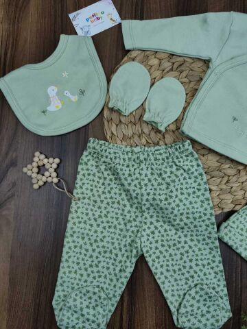 Bebitof Sepetli Ördek 5 Li Kız Yenidoğan Zıbın Set