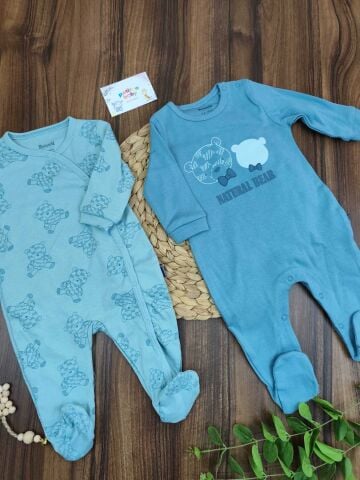 Miniworld Bear Baskılı Erkek Tulum 2 Lİ 3-6 AY