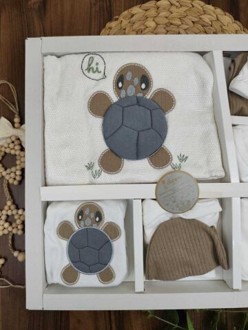 Danino Kablumbağa Nakışlı 10 Lu Zıbın Set