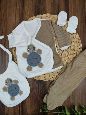 Danino Kablumbağa Nakışlı 10 Lu Zıbın Set