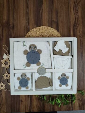 Danino Kablumbağa Nakışlı 10 Lu Zıbın Set