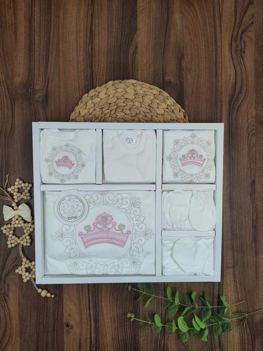 Zıpır Taçlı 10 Parça Kız Zıbın Set