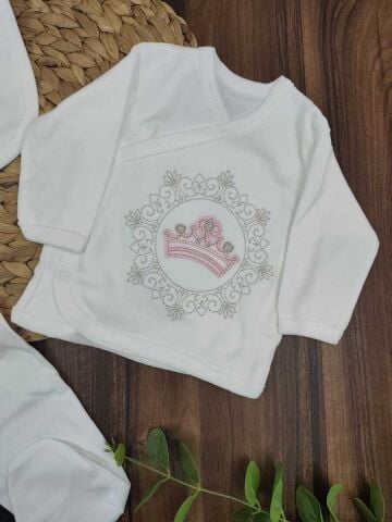 Zıpır Taçlı 10 Parça Kız Zıbın Set