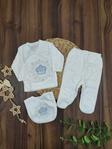 Zıpır Taçlı 10 Parça Erkek  Zıbın Set