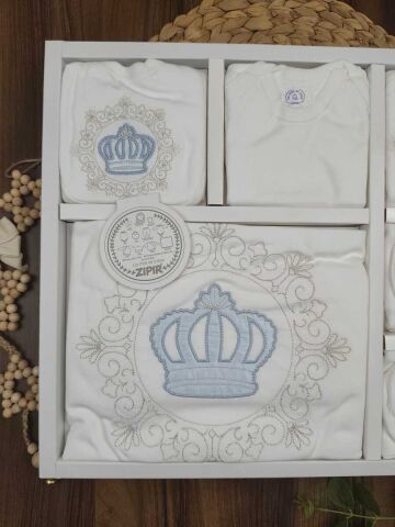 Zıpır Taçlı 10 Parça Erkek  Zıbın Set