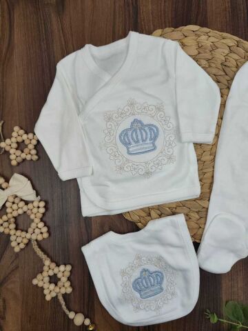 Zıpır Taçlı 10 Parça Erkek  Zıbın Set