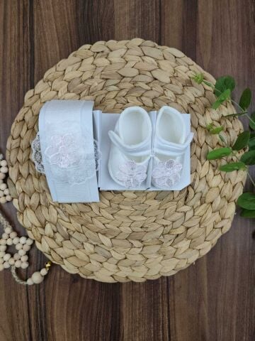 KUU 2 Parça Bebe Patik Bandana