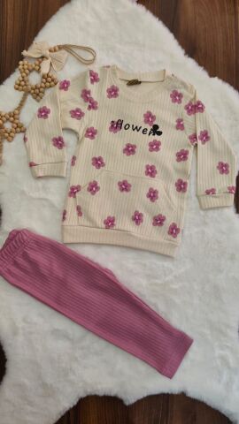 Cluppolo Flower Yazılı  Kız Takım 9 Ay