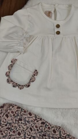 Deco Bandanalı Cepli Taytlı Kız Takım 9 - 12  Ay