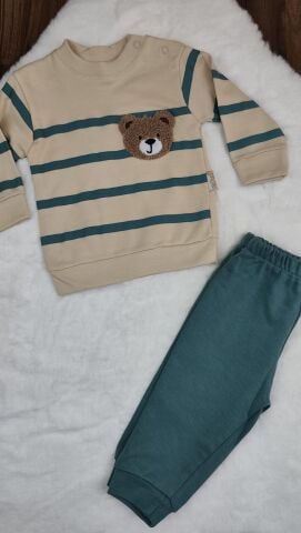 Minimundo Nakışlı Baskılı Erkek Yeşil Takım 9 Ay