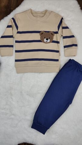 Minimundo Nakışlı Baskılı Erkek Lacivert  Takım 9 Ay